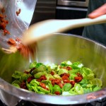 Brown butter Brussels sprouts mixing