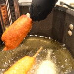 Teeny Weenie Corn Dogs frying