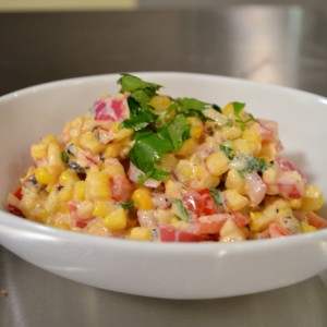 charred corn salad finished