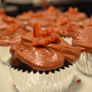 bacon maple cupcakes finished