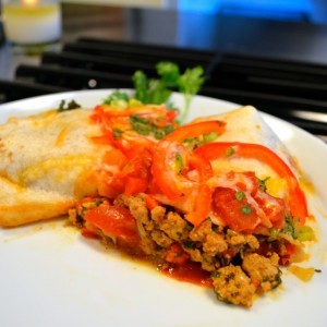 turkey enchiladas plated