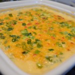 Spicy Corn Casserole bubbling